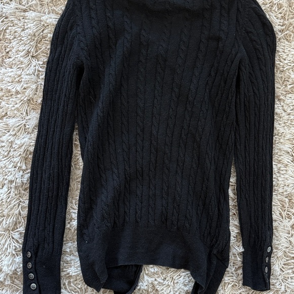 GAP Faded Black Cable Knit Wool/Cotton Cardigan Size XS petite - Picture 7 of 7